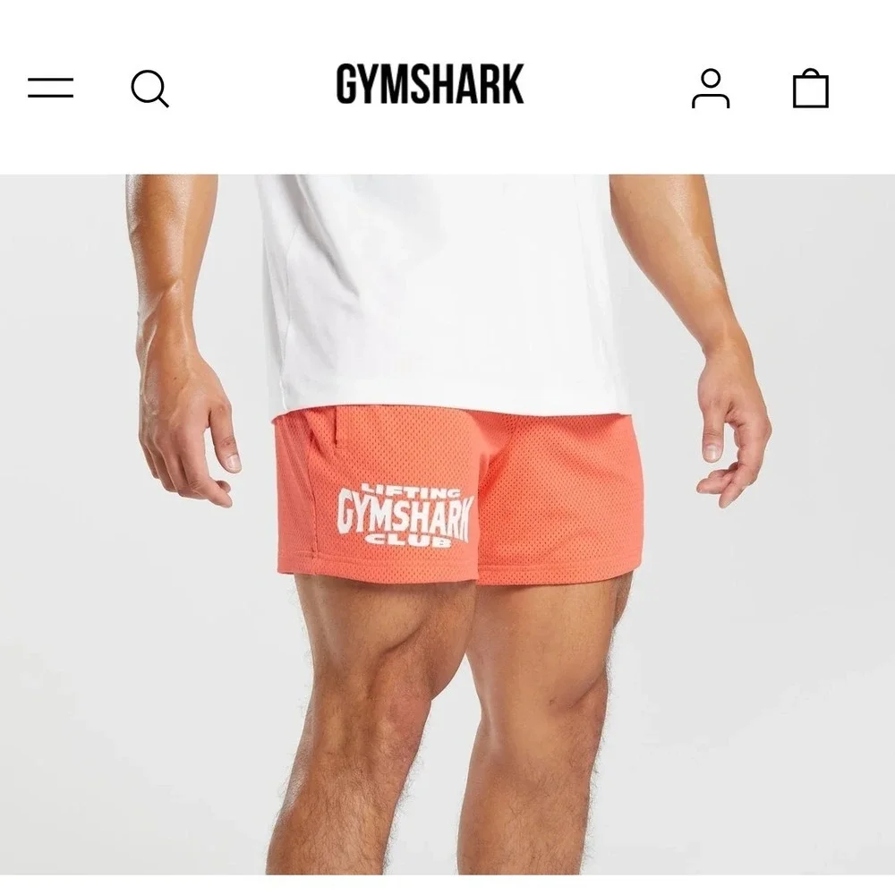 Gymshark Lifting Club Shorts Men's Medium Orange Mesh Lined 5
